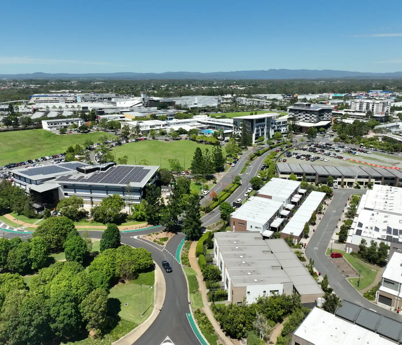 Aerial view showcasing landscaping and outdoor living projects